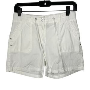 Tribal Jeans White Cotton Blend Cargo Shorts Women's 4